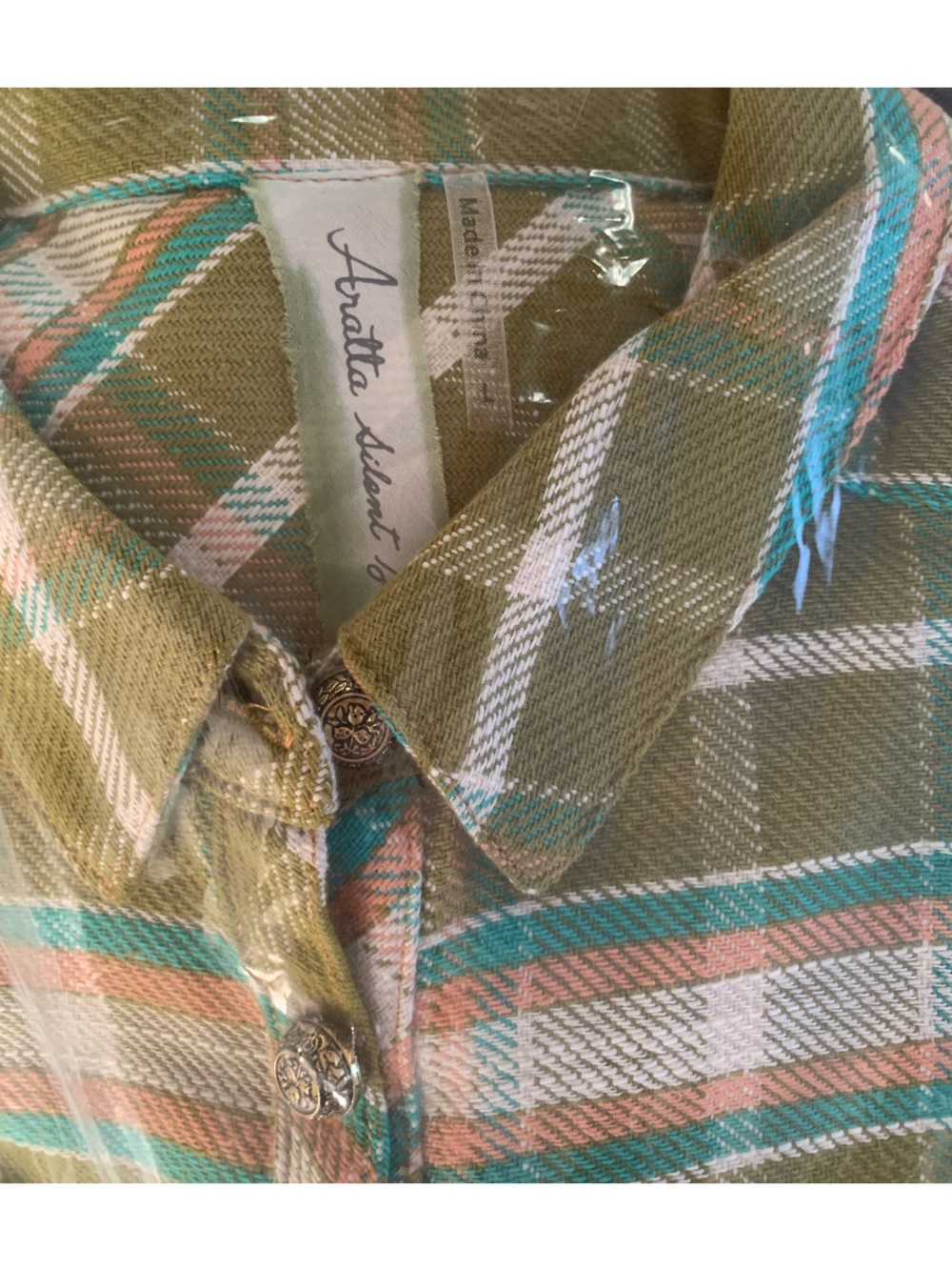 NWT Aratta Silent Journey Beatrice Maxi Shirt- Floral and Plaid - Picture 14 of 16